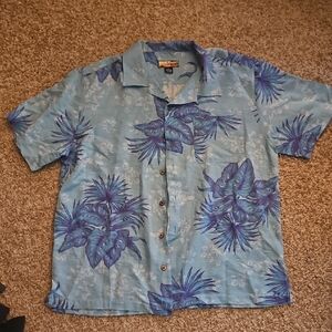 Tropical Blue Hawiian Men's Casual Shirt